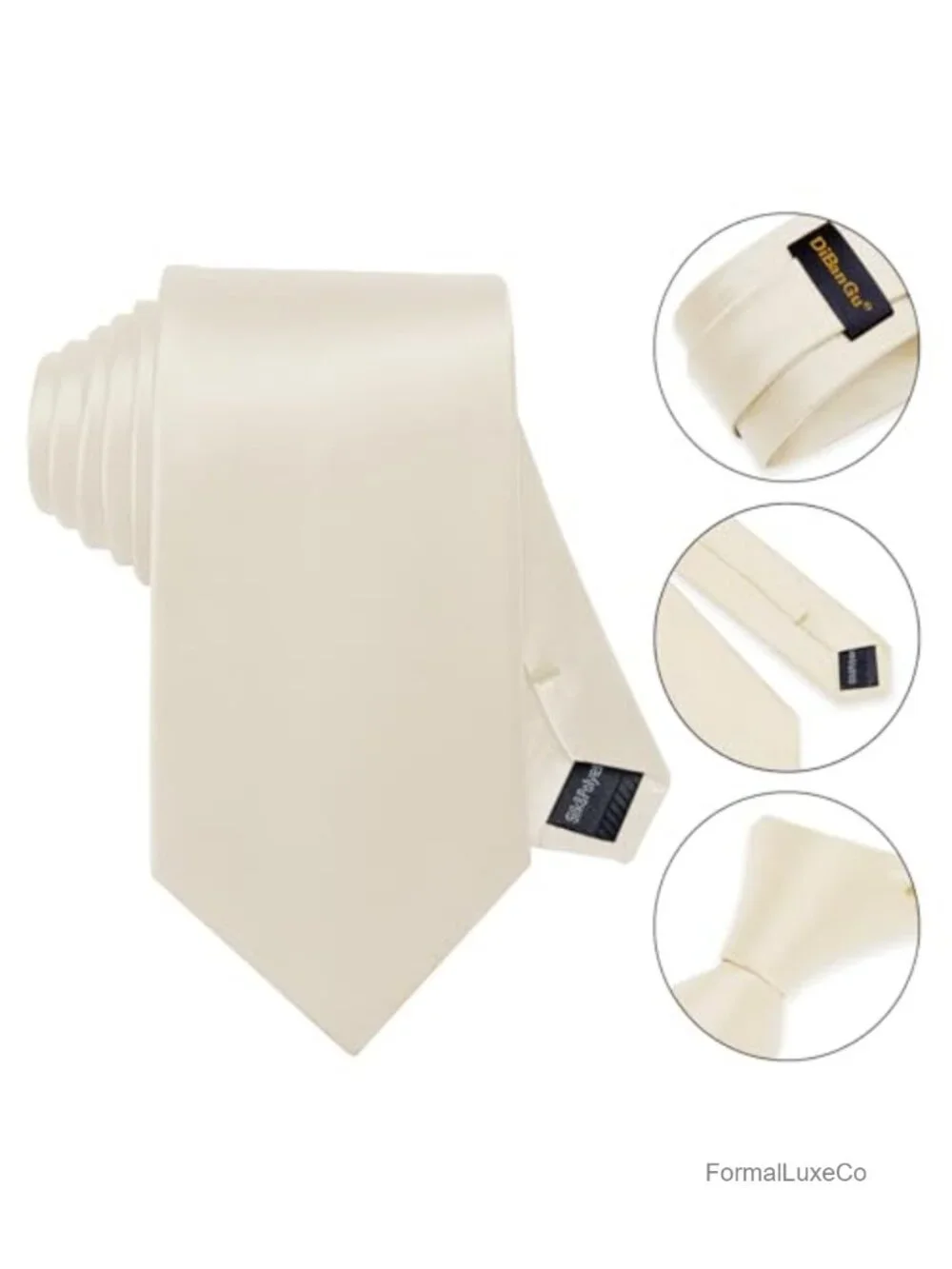 Men's Satin Tie and Pocket Square Set with Tie Clip and Lapel Pin